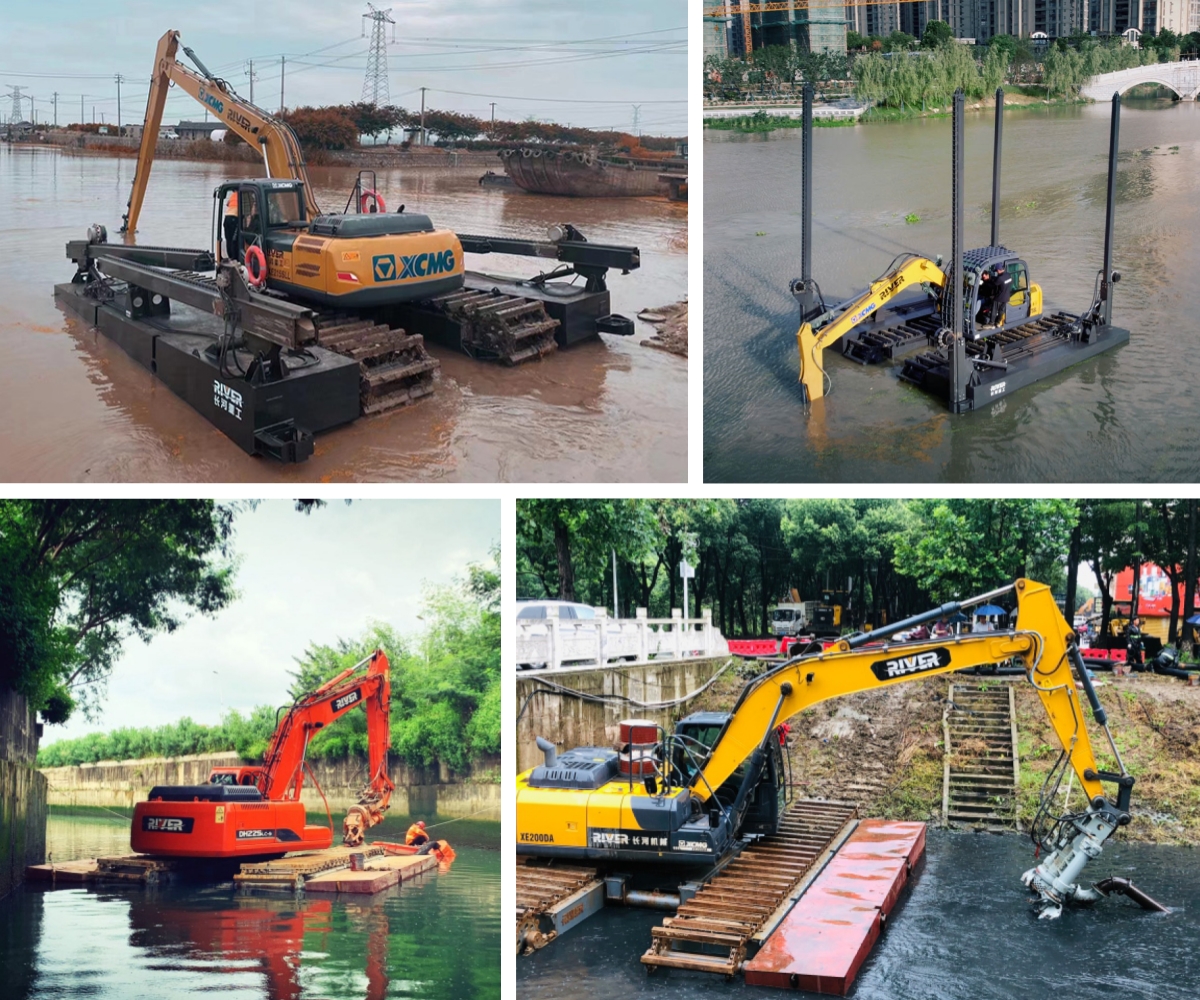 Functions of amphibious excavator