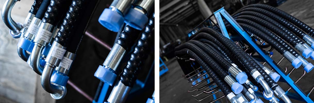 Hydraulic pipes of amphibious excavators